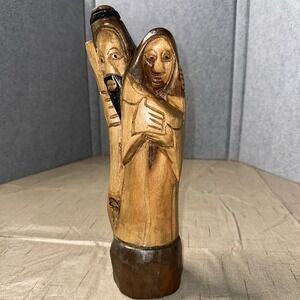 Wooden Carved  Joseph Mary Baby Jesus Jamaica 2019 14" Tall